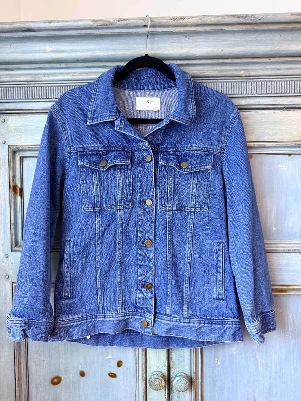 Ba&Sh Tuxle Blue Jean Jacket Size US 8